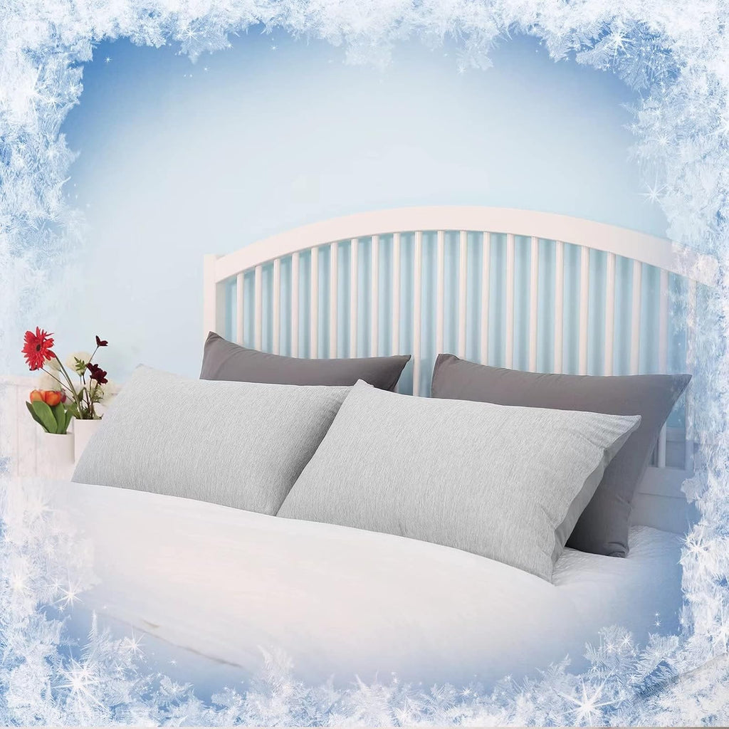 Homfine Cooling Pillowcase Body Size - Double Side Q-Max 0.439 Cooling Fiber for Pillow Protector, Breathable Long Cold Pillow Cover for Ho…