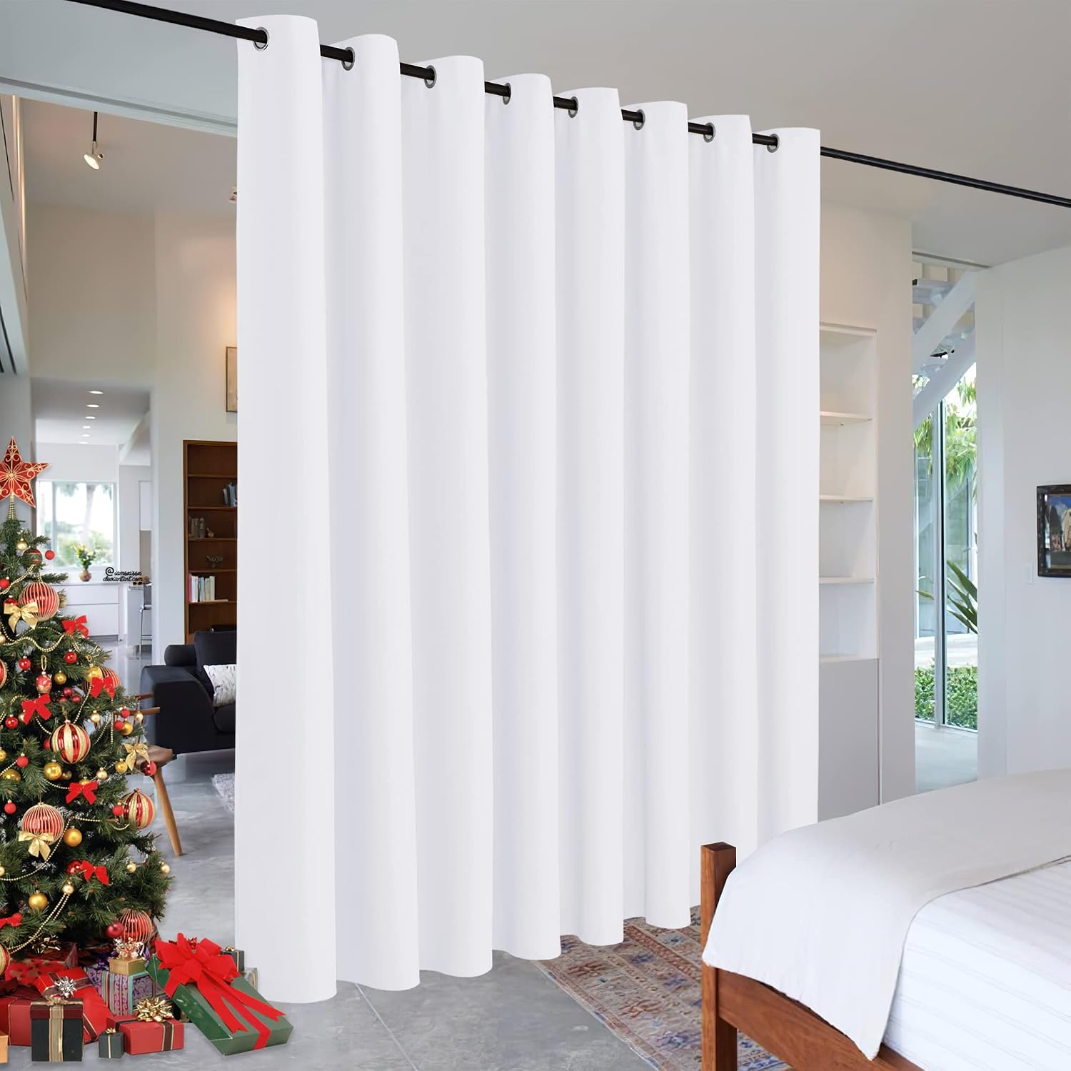 Rybhome RYB HOME Room Divider Curtain - Half-Light Block Room Darkening Shades Grommet Curtains for Large Window Cloakroom School Dorm Slid…