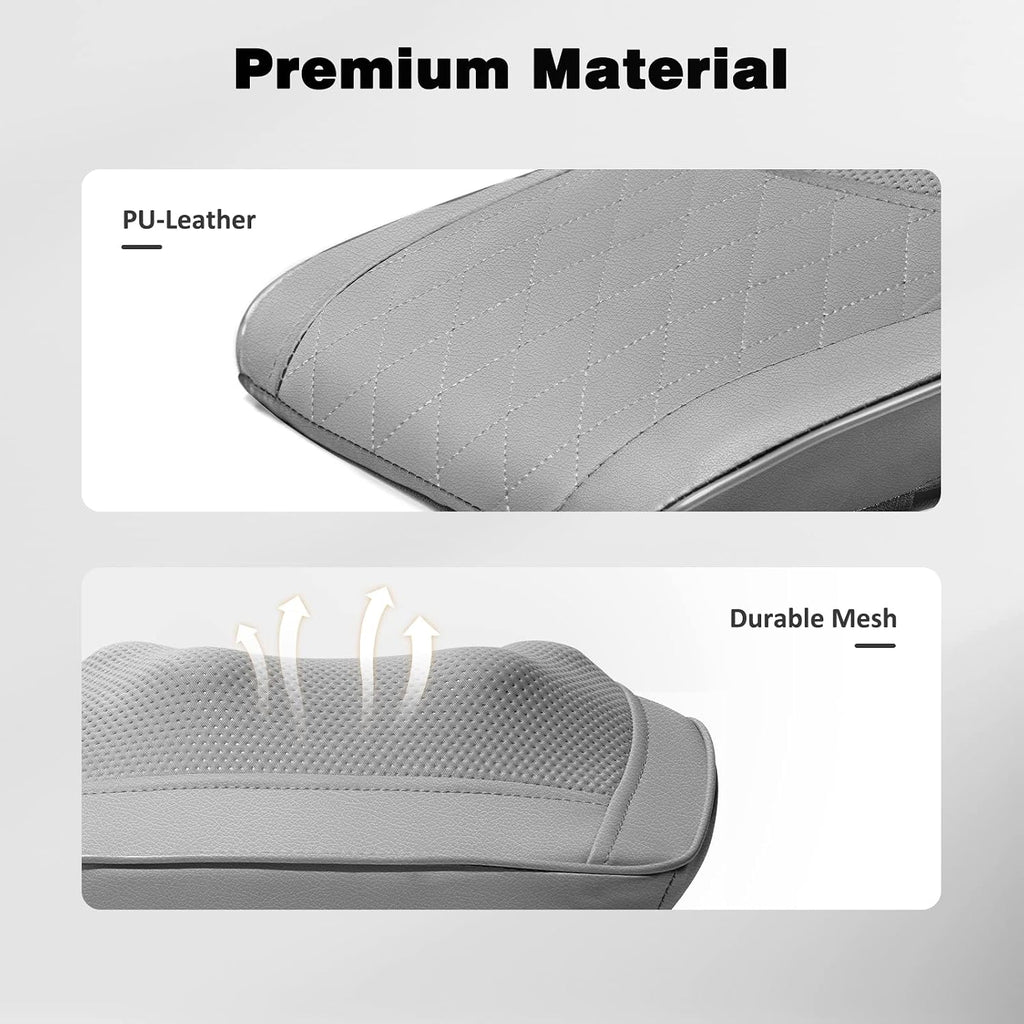 Boriwat Back Massager with Heat, 3D Kneading Massage Pillow for Back, Neck, Shoulder, Leg Deep Tissue, Gifts for Women Men Mom Dad(Light Gr…