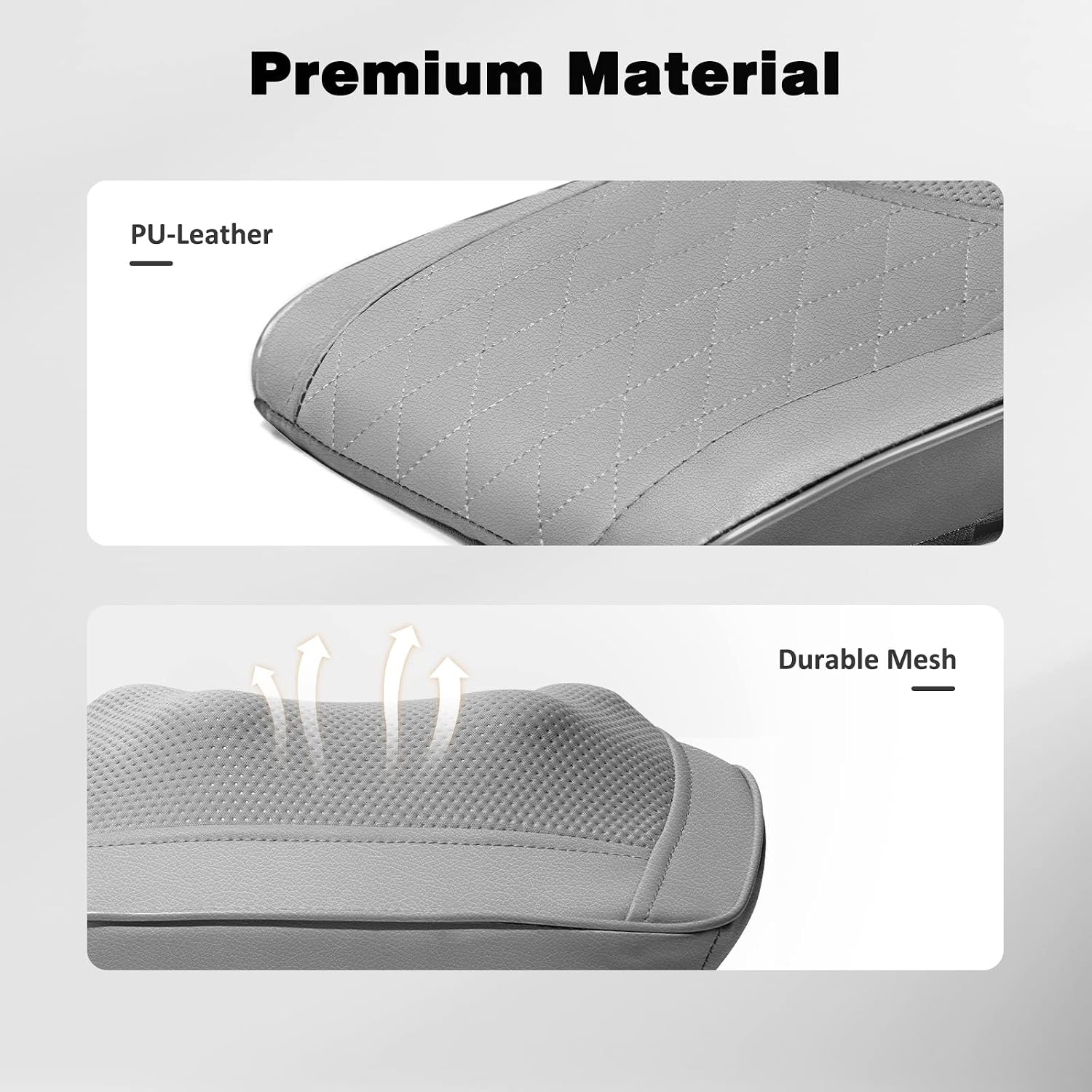 Boriwat Back Massager with Heat, 3D Kneading Massage Pillow for Back, Neck, Shoulder, Leg Deep Tissue, Gifts for Women Men Mom Dad(Light Gr…