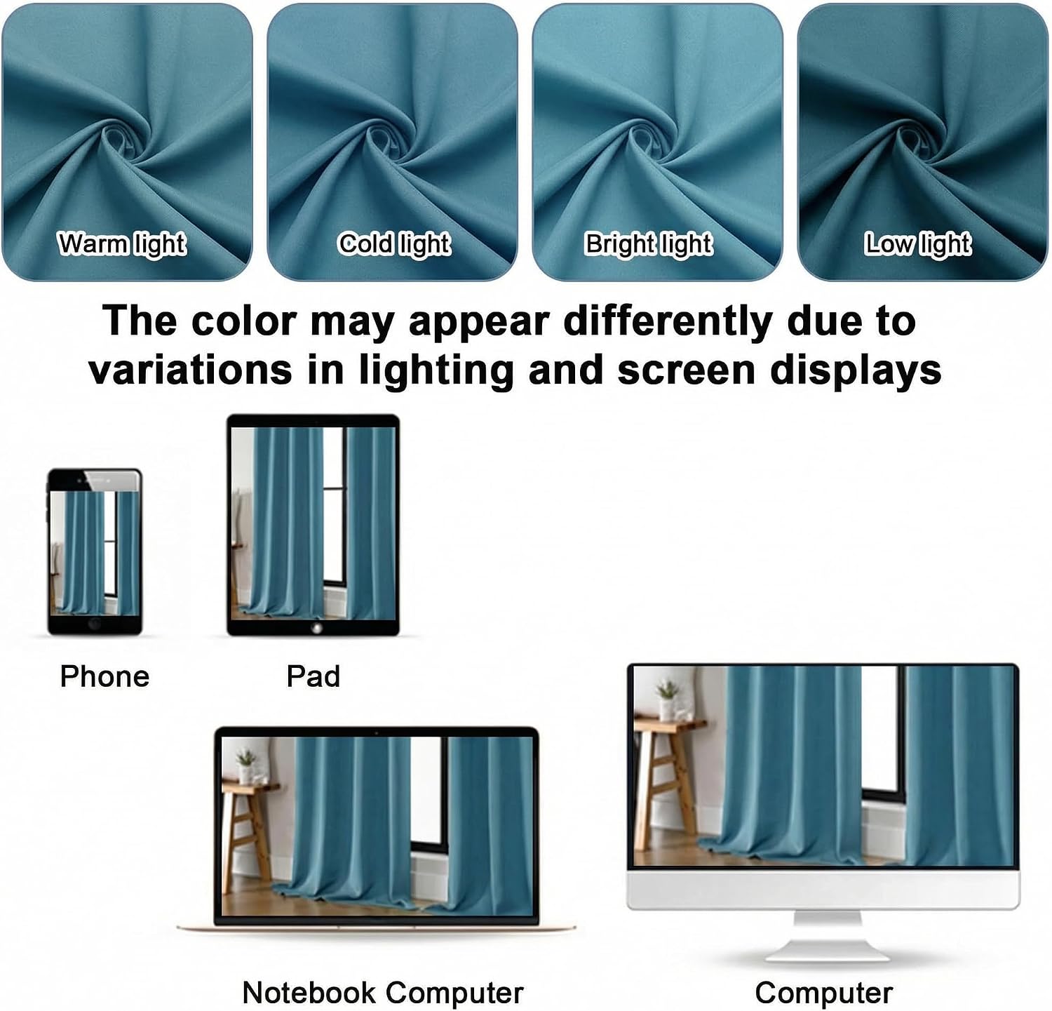 Gwine Turquoise Blackout Curtains for Bedroom 72 Inches Long - Thermal Insulated Noise Reducing Window Curtain Panels, Solid Room…