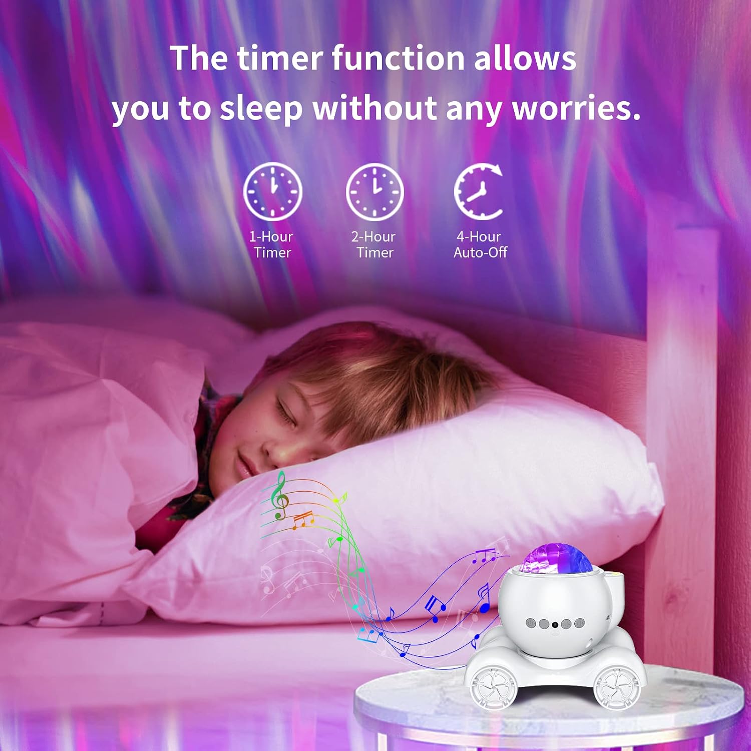 ENOKIK Northern Light Projector, Aurora Star Projector Built-in Bluetooth Speaker, White Noise Machine for Kids Adults, Galaxy Light for…