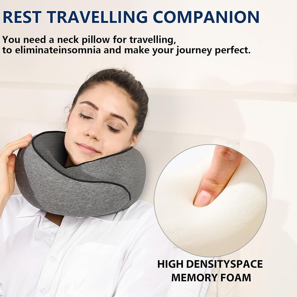 MAX Travel Pillow - High-tech Smart Memory Foam, Breathable Cover Fabric, 360° Ergonomic Support, Easy to Carry in Travel Bag, Ideal…