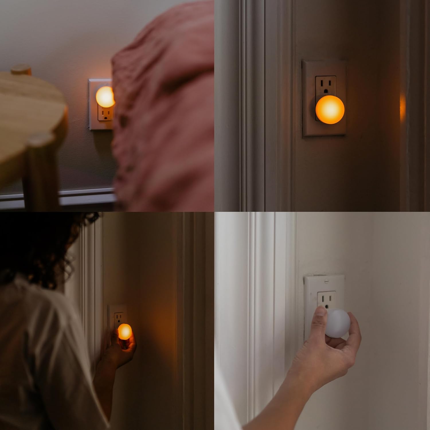 Loftie Night Lights Plug into Wall - 0.5W Plug in Night Light - Warm Amber Glow, Wall Light Sensing Dusk to Dawn - 2000K, UL Certified…