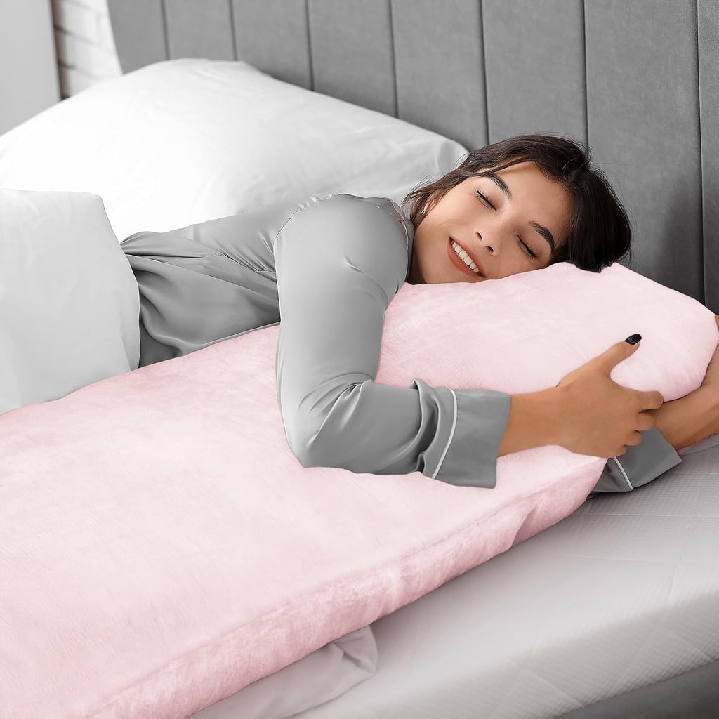 Bedelite Body Pillow Cover with Zipper Closure, Super Soft and Cozy Fuzzy Fleece Pillowcase 20 x 54 Inches, Luxury Fluffy Plush Long Body P…