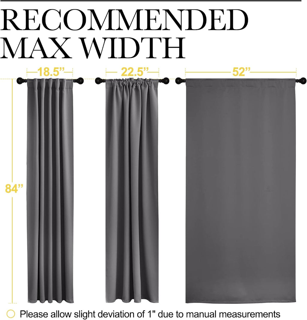 Nicetown Light Reducing Curtain Panels Window Draperies - (Grey Color) 52x84 inch, 2 Pieces, Insulating Room Darkening Drapes for Bedroom 2…