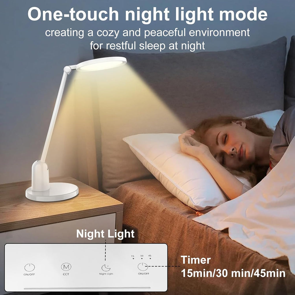 Kitloo Desk Lamps for Home Office with Stable Base, 1000LM Ultra Bright Eye-Caring Desk Light, 3000K-6000K Dimmable Table Lamp with…