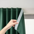 Blackout Curtains for Bedroom Sticky Curtain Blackout Window Cover Self Adhesive Curtains Rod No Drillng, 47" W X 84" L, Dark Green, 1 Panel