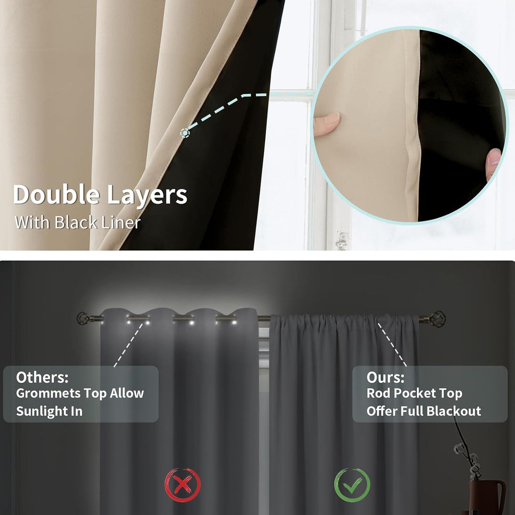 BGment Blackout Curtains for Living Room 84 Inch Length 2 Panels Set, Full Room Darkening Thermal Insulated Noise Cancelling Privacy…