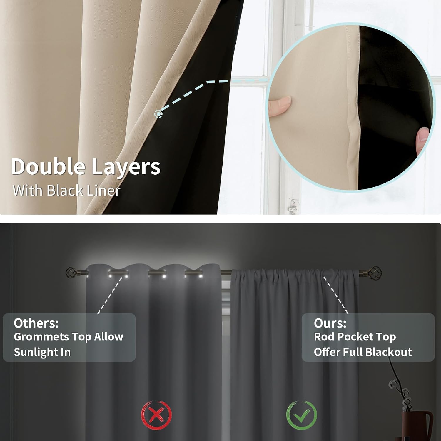 BGment Blackout Curtains for Living Room 84 Inch Length 2 Panels Set, Full Room Darkening Thermal Insulated Noise Cancelling Privacy…