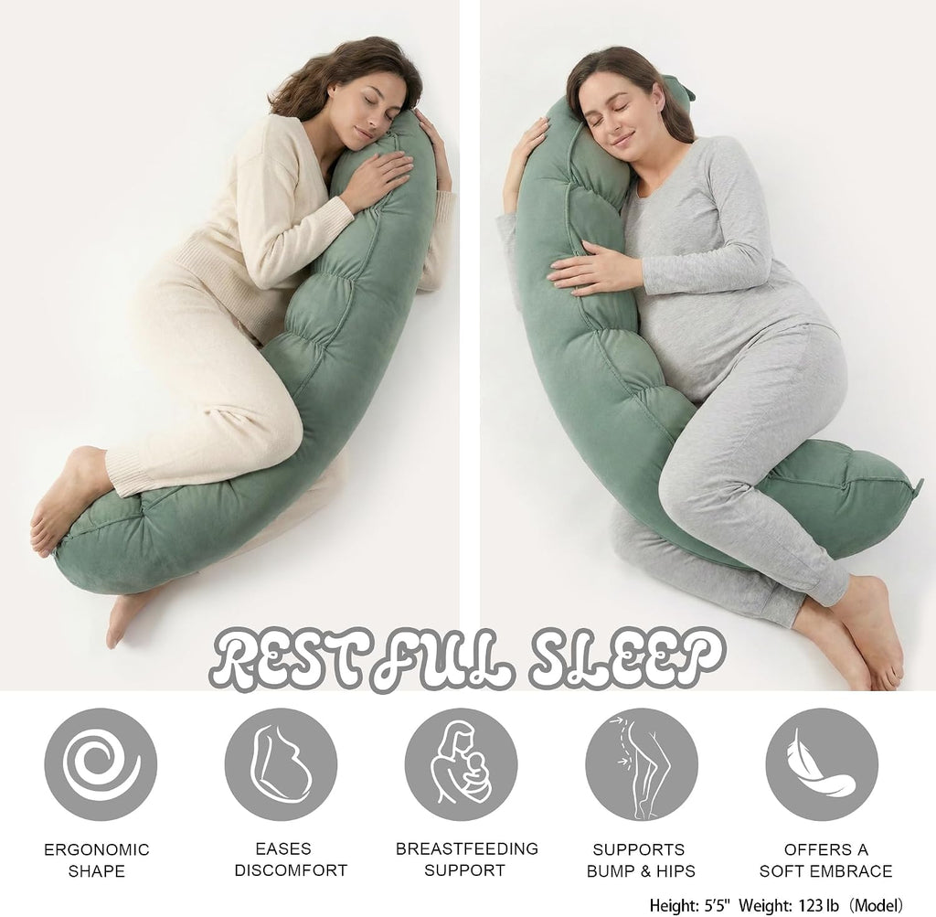 Peallow(Pat. Pend) – Long Round Body Pillow for Adults, Bolster Pillow for Sleeping, Soft and Supportive Pillow for Sleeping & Lumbar…