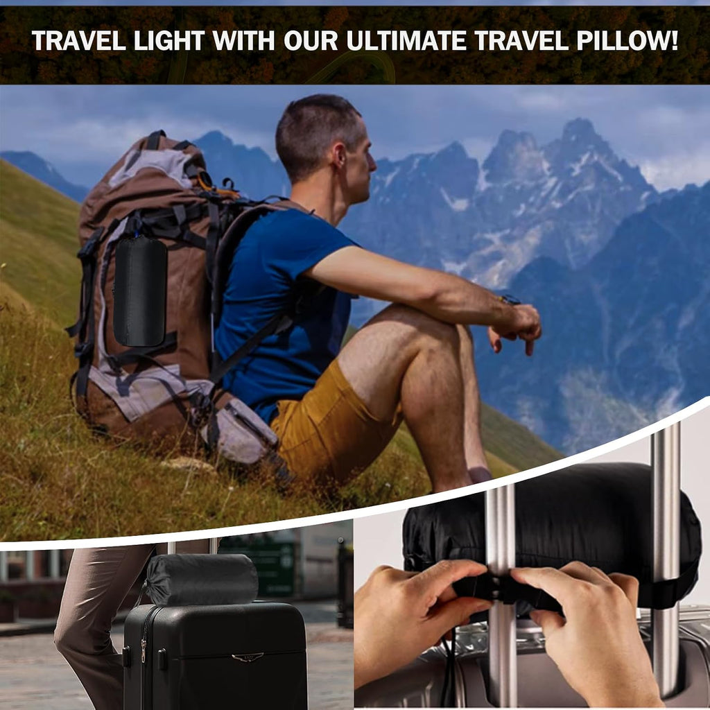 Vekkia Travel Pillow, Memory Foam Pillow Compressible Camping Pillow with Washable Cover, Ergonomic Supportive Pillow for Sleeping Ideal…