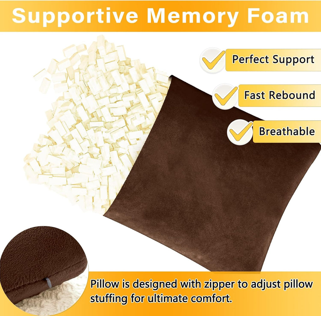 1 MIDDLE ONE 2 Pack Small Pillow, Memory Foam Mini Pillow 11 X 7 Inches for Travel, Sleeping, Nap and Neck, Knee, Lumbar Support, Tiny…