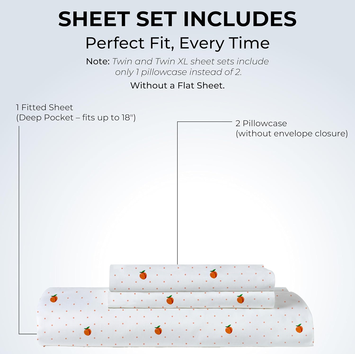 Queen Size Fitted Sheet with 18" Deep Pockets, No Flat - Percale Weave Natural - Breathable 100% Cotton Printed Bedding, 1 Fitted Sheet +…