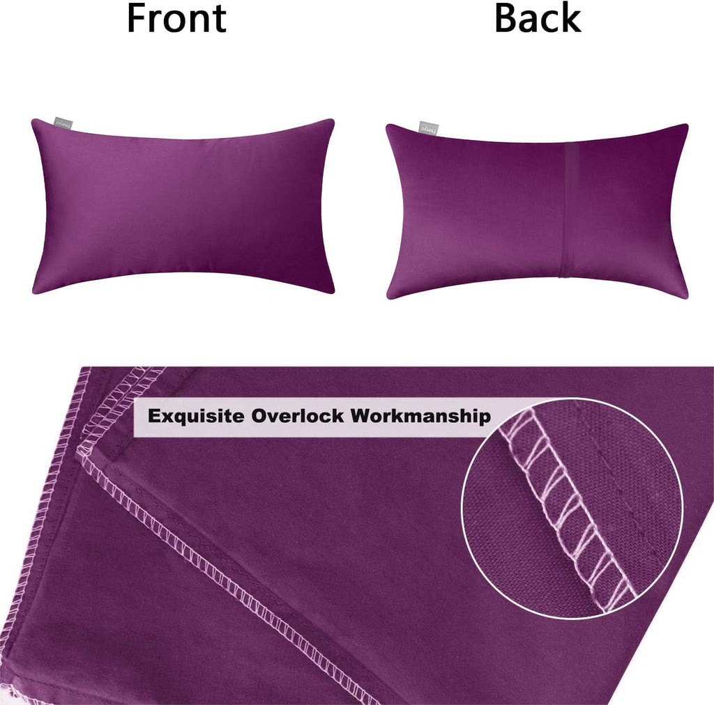 Thmyo 4-Pack 100% Cotton Lumbar Comfortable Solid Decorative Throw Pillow Case Rectangle Cushion Cover Pillowcase DIY Throw Pillowcase(12x2…
