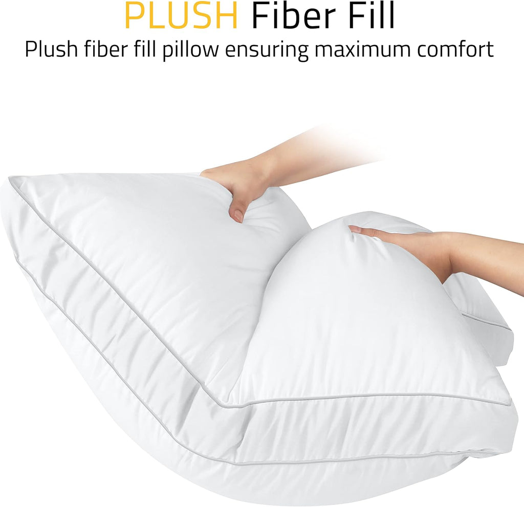 Utopiabedding Utopia Bedding Bed Pillows for Sleeping Euro Pillows (White), Set of 2, Soft & Fluffy Pillow with Down Alternative Filling, C…
