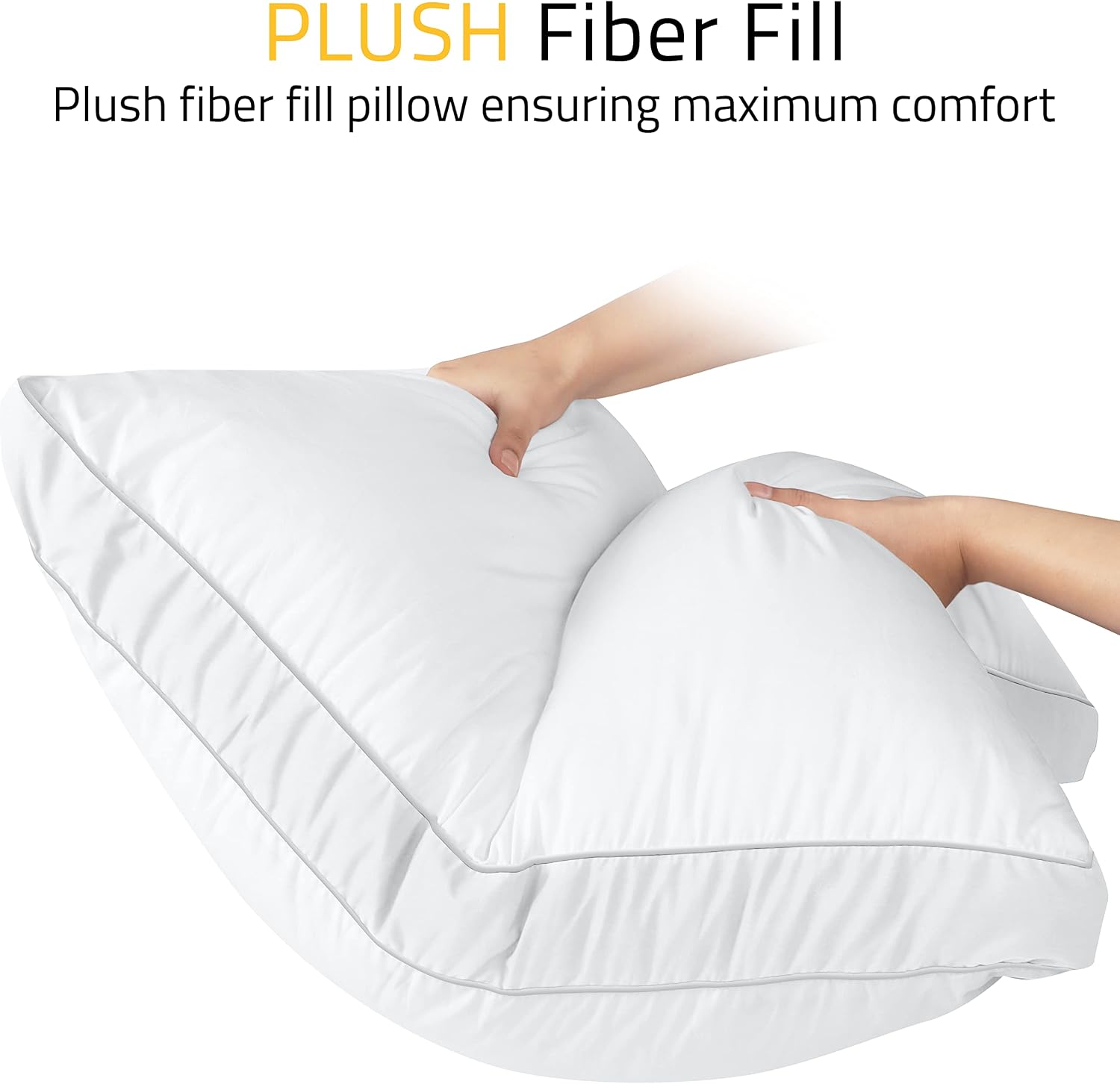 Utopiabedding Utopia Bedding Bed Pillows for Sleeping Euro Pillows (White), Set of 2, Soft & Fluffy Pillow with Down Alternative Filling, C…