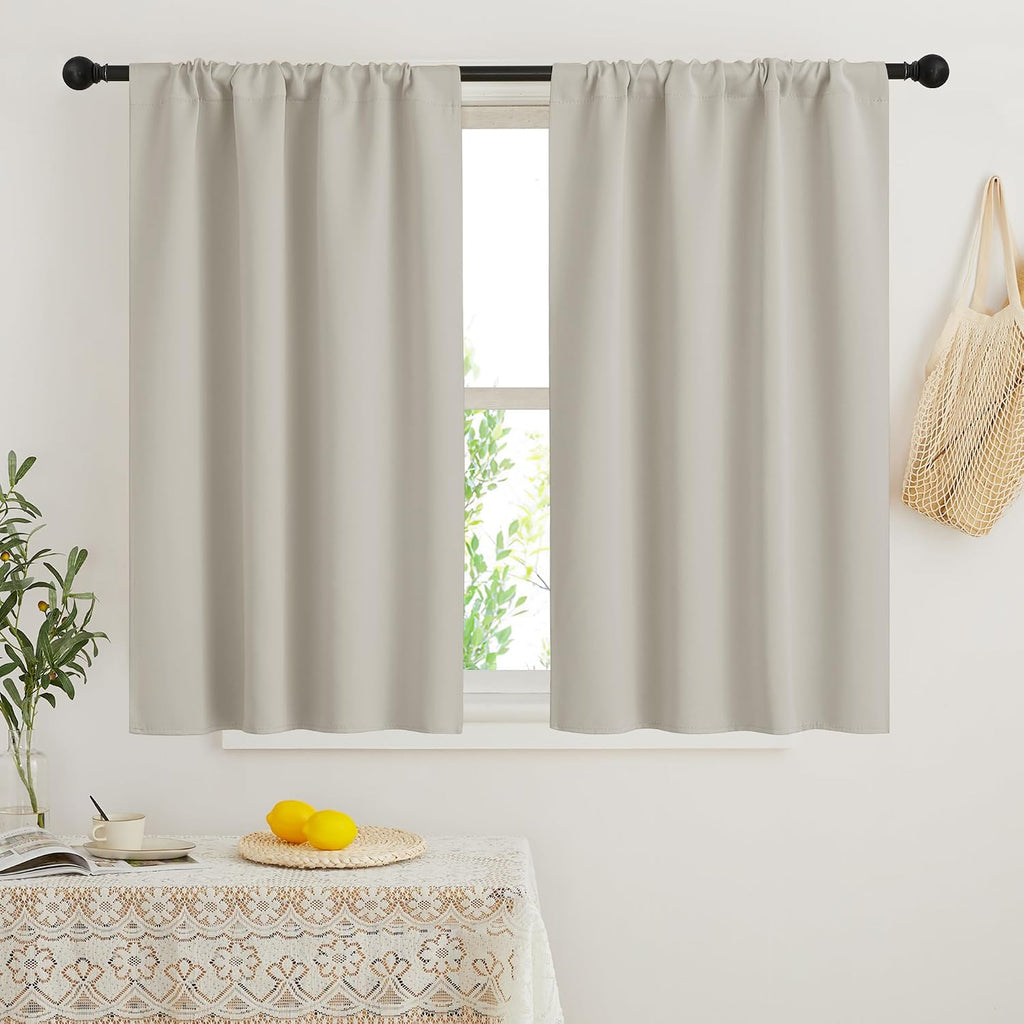 Rybhome RYB HOME Short Curtains for Bedroom, Room Darkening Insulated Summer Heat Light UV Blocking Energy Saving Drapes for Nursery, Width…