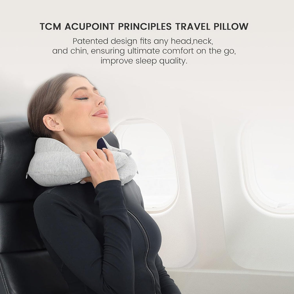 Keemall Inflatable Travel Pillow, Upgraded Travel Neck Pillow for Airplane Neck Support Sleeping - 3rd Generation, Double Comfort Plane…