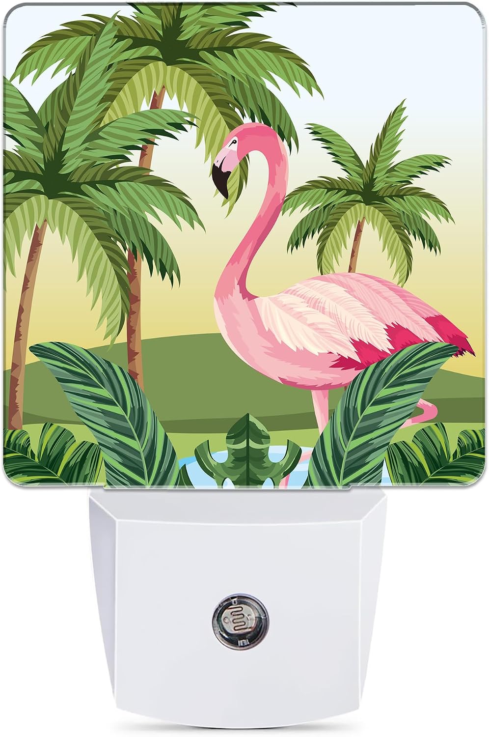 Tropical Flamingo Cartoon Night Light, Dusk to Dawn Smart Sensor Nightlight for Bedroom Bathroom Kitchen Hallway Stairs Hallway, Plug-in…