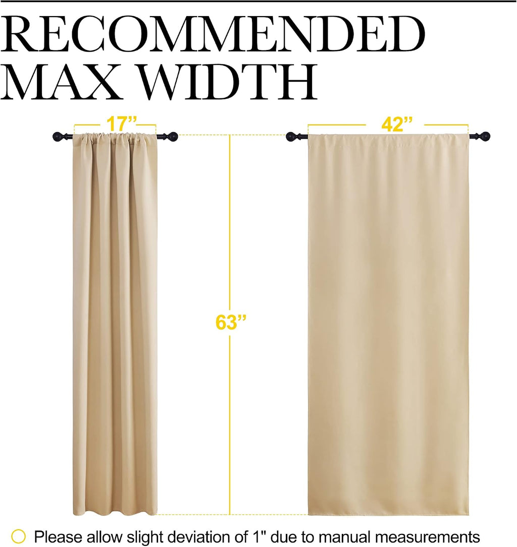 NICETOWN Room Darkening Curtains for Bedroom - Triple Weave Home Decoration Thermal Insulated Solid Window Drapes (Set of 2 Panels, 42 x…