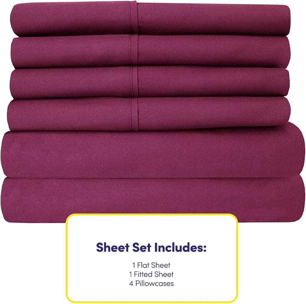 Queen Sheets Berry - 6 Piece 1500 Supreme Collection Fine Brushed Microfiber Deep Pocket Queen Sheet Set Bedding - 2 Extra Pillow Cases…
