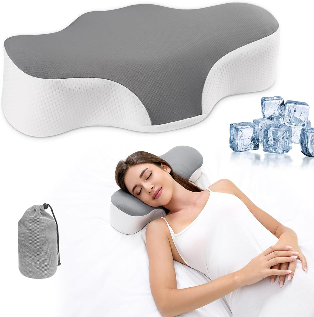 cervicalpillow Bespilow Camping Travel Pillow for Sleeping - Memory Foam Cervical Neck Support Pillow for Neck, Inflatable Alternative, Co…