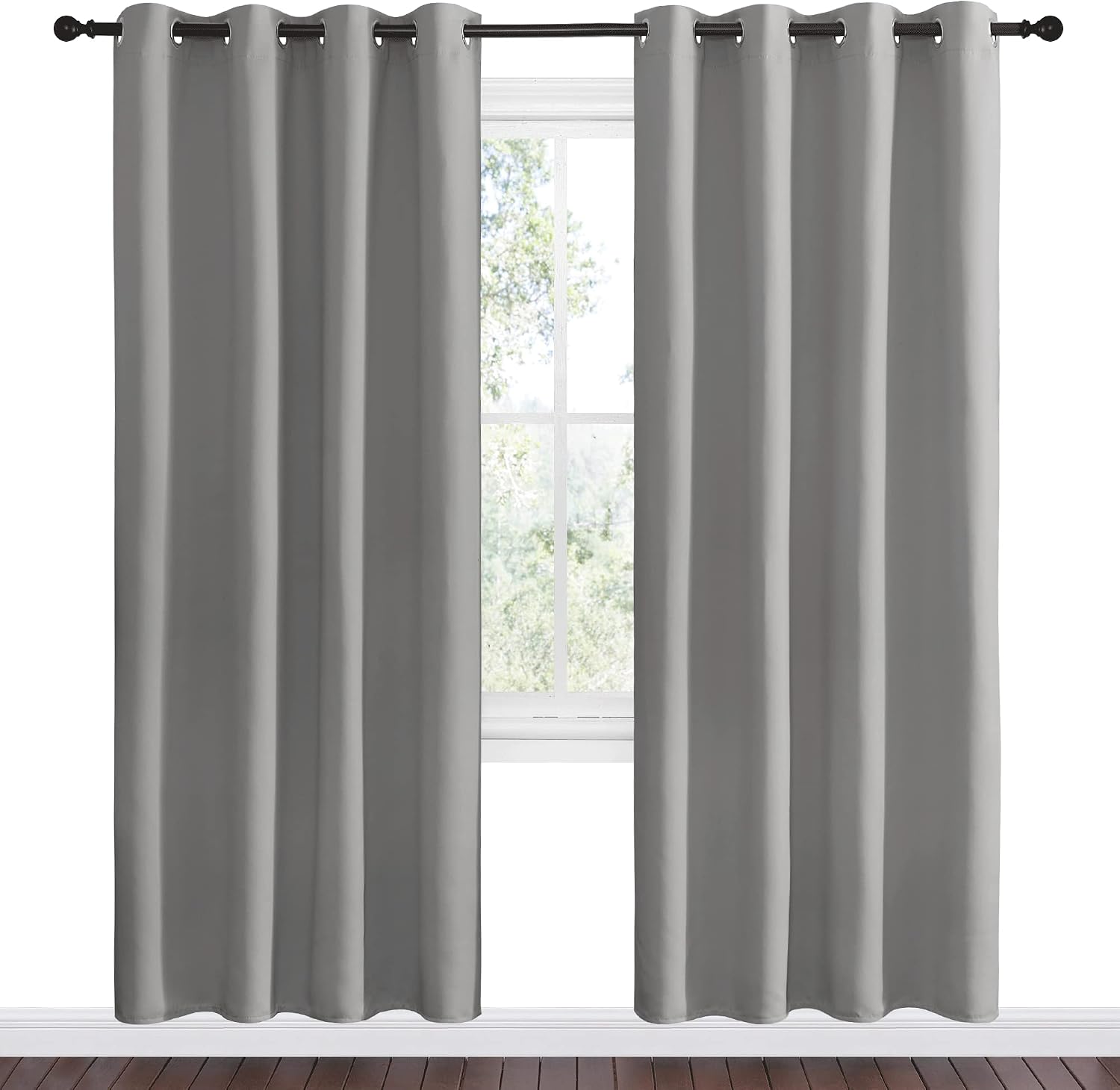 Nicetown Silver Grey Room Darkening Curtain Panels 78" Long for RV, Play Room, Studio, Heat Block Out and Keep Warm Drapes Window Treatment…