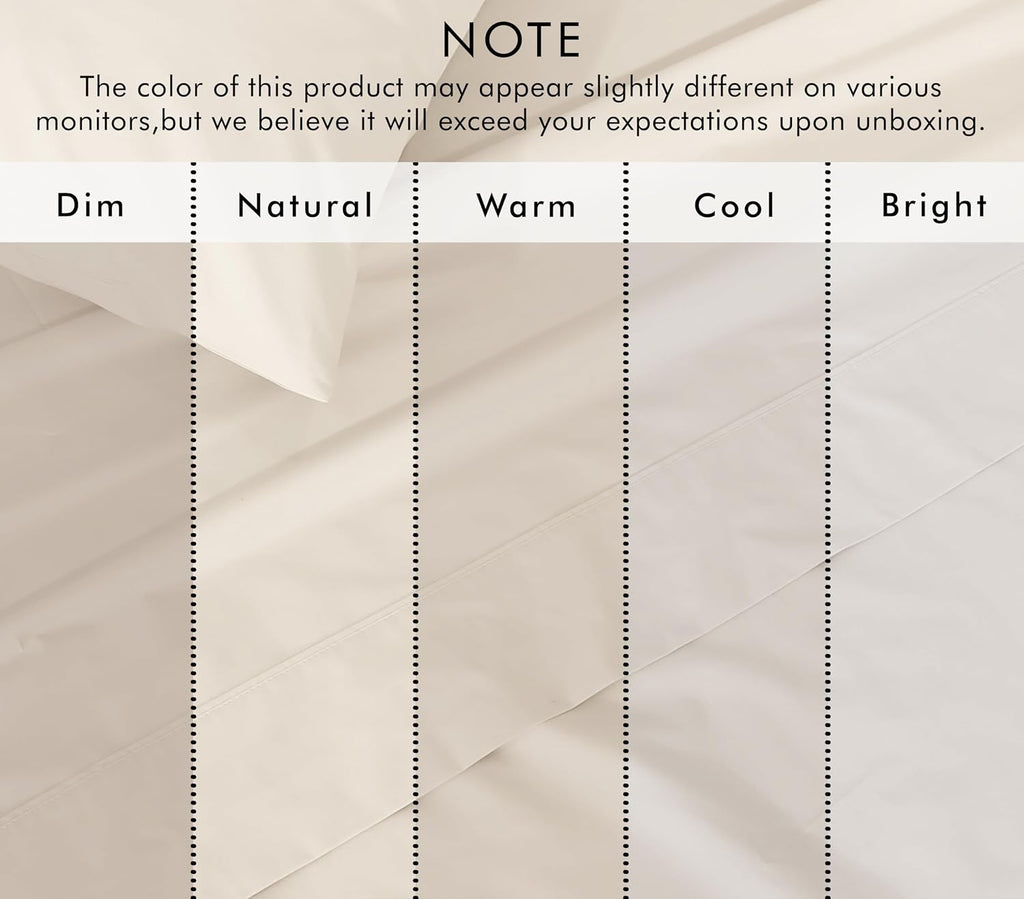Zoyer 100% Cotton Sheets – Queen Size Percale Bedding, Cooling & Breathable, Durable with a Crisp, Soft & Comfortable Feel, 16" Deep Pocket…