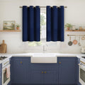 YoungsTex Navy Blue Blackout Curtains 40 Inch Length - Short Room Darkening Drapes with Grommet Privacy for Bedroom Bathroom Window, 2 Pane…