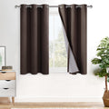 Xwzo 100% Blackout Curtains 54 Inches Long with Tiebacks- Thermal Insulated & Energy Efficiency Window Draperies Grommet Top with Black Lin…