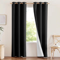 NICETOWN Vintage Open Linen Weave Flax Thermal Curtains, 100% Blackout Curtains 84 inches Long for Dining Room, Soundproof Window…