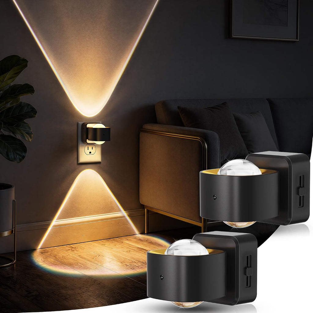 Briignite Night Light Projector, LED Night Lights Plug into Wall, 180° Rotating Night Light for Kids, Dusk to Dawn Sensor, 0-150LM…