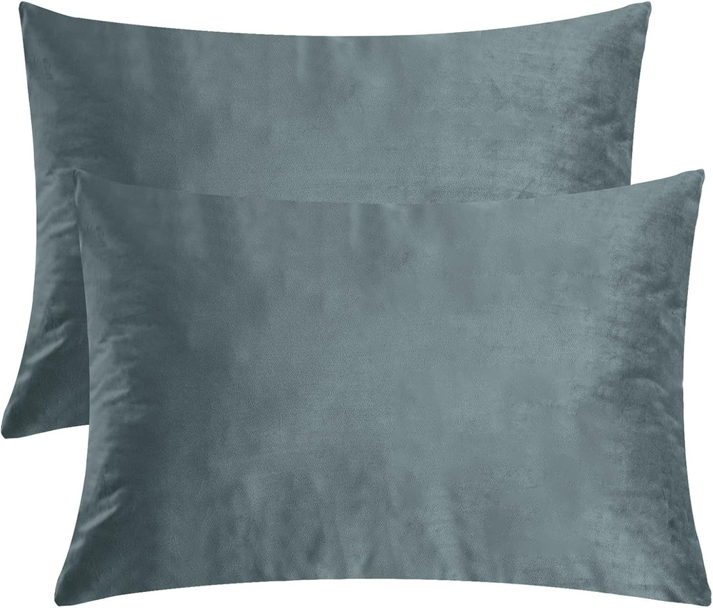 StangH Nursery Stone Blue Velvet Pillowcase Bed Pillow Cover for Hair and Skin, Queen Size 20 x 30 inches Set of 2, Luxury Warm Pillow Cove…