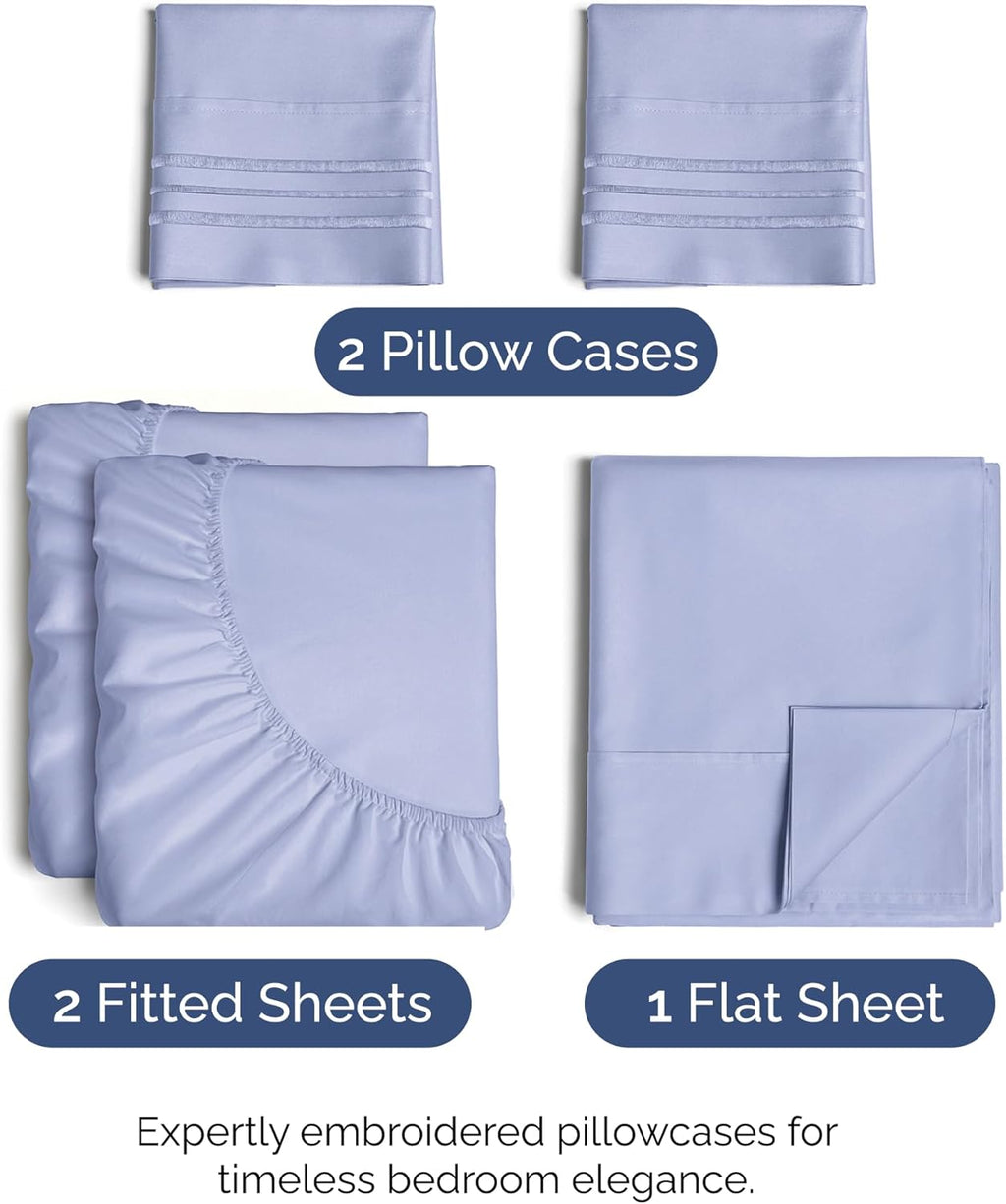 Split King Size 5 Piece Sheet Set - Comfy Breathable & Cooling Sheets - Hotel Luxury Bed Sheets for Women & Men - Deep Pockets, Easy-Fit…