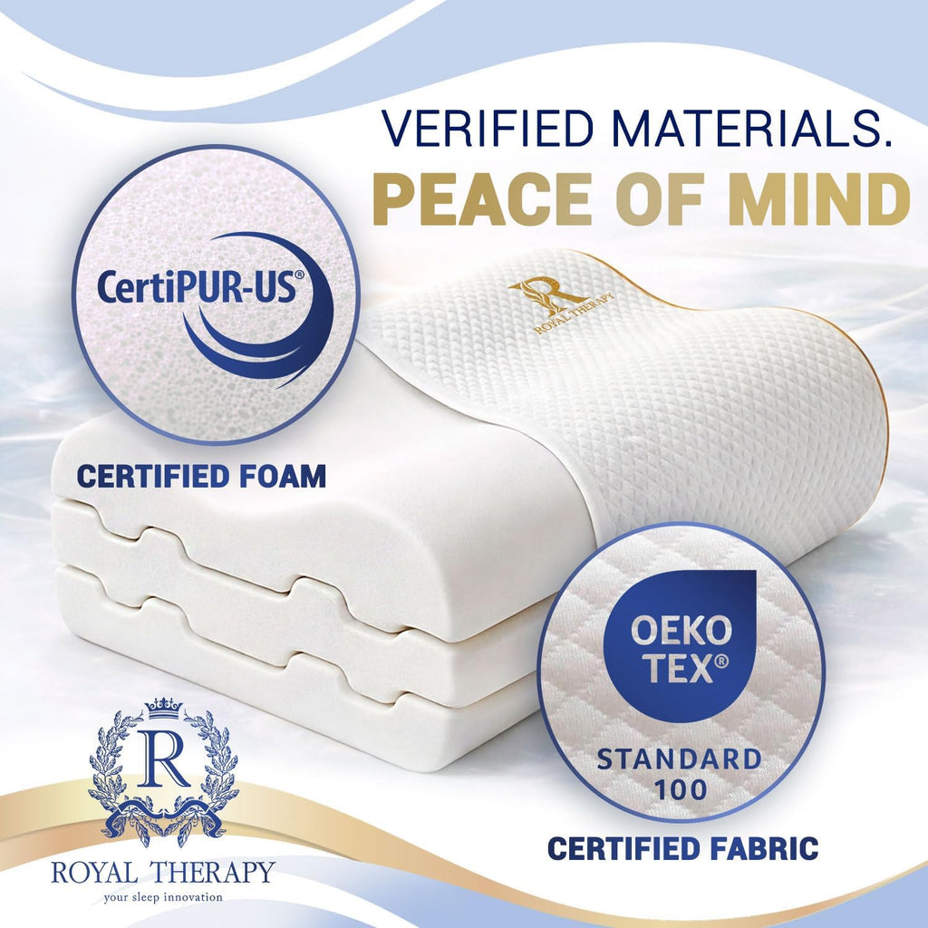 Royaltherapy Royal relaxation King Memory Foam Pillow – Ergonomic Cervical Pillow for Neck and Shoulder Pain – Medium Firm Contour Pillow…