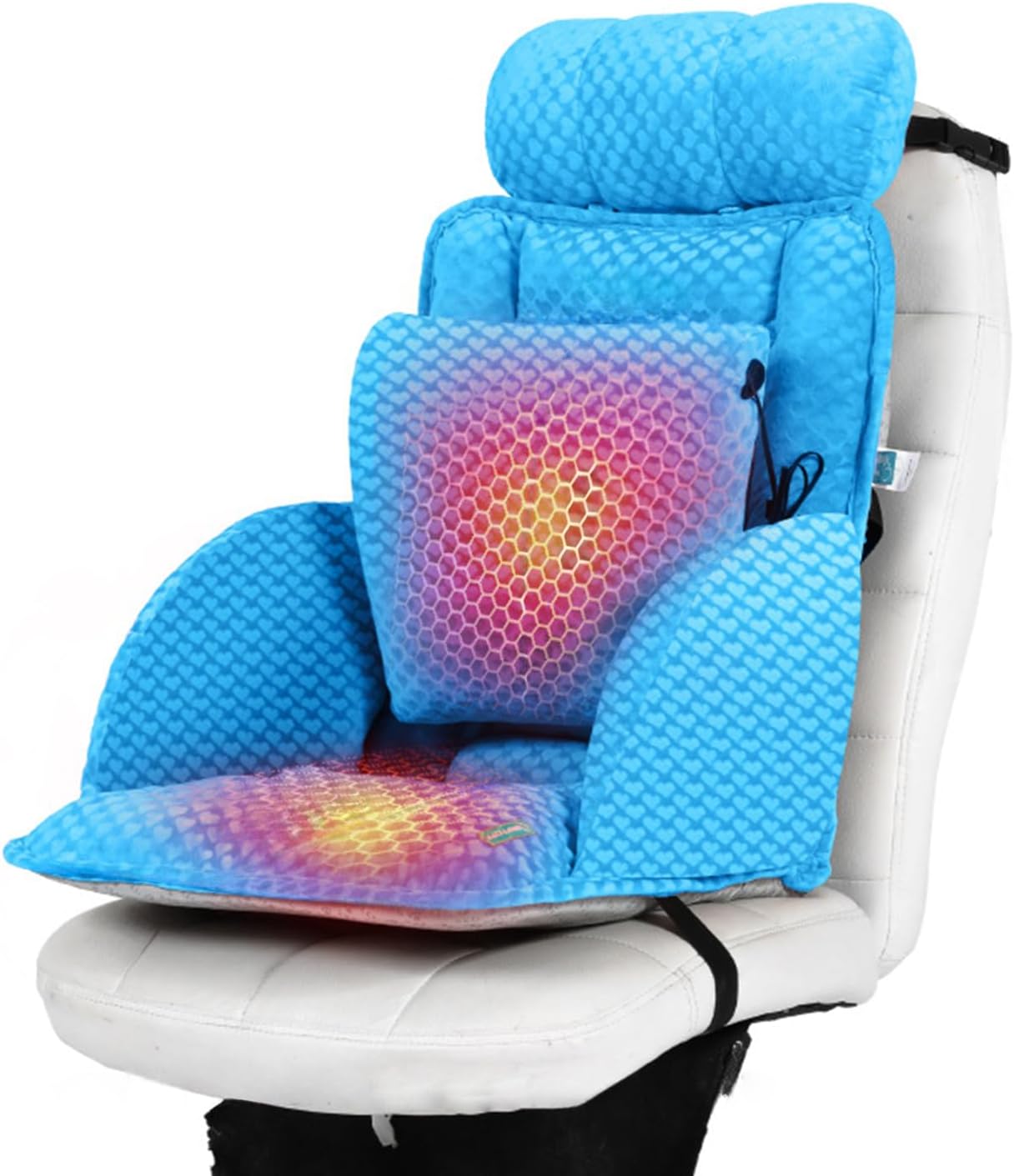 Generic USB Heated Seat Cushion, Lumbar Support Heated Seat Pad with Armrest for Office Chair, Ajustable Backrest Warm Pillow for Long…