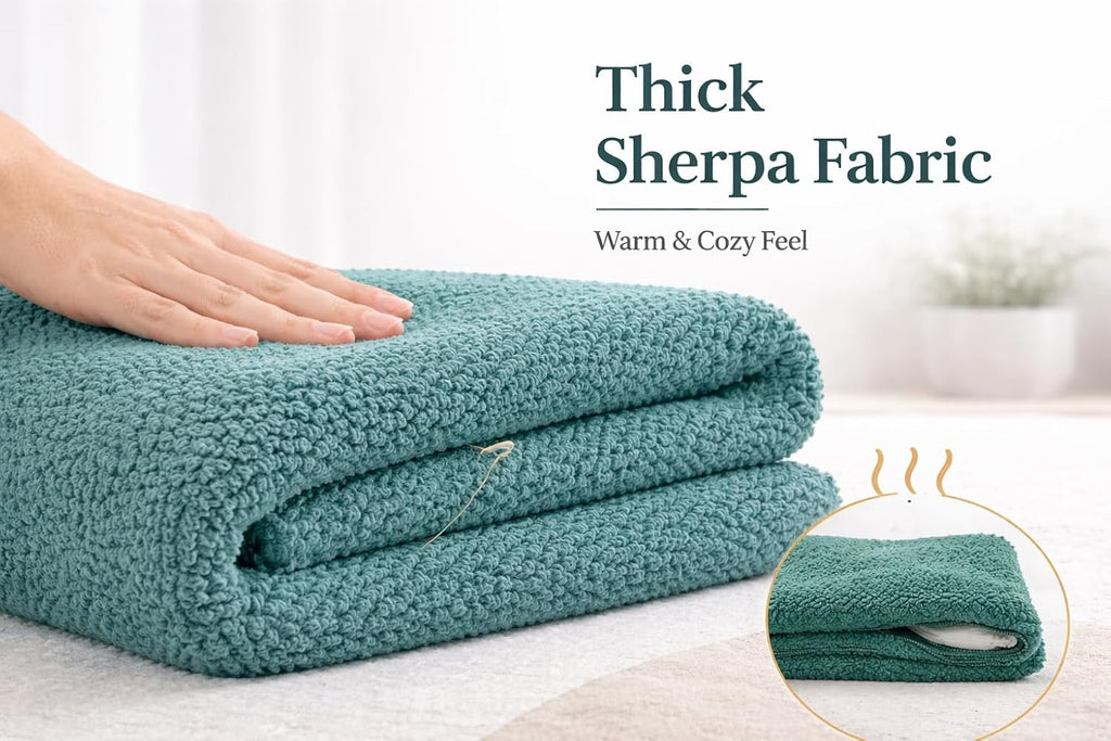 Reafort Sherpa Euro Sham Pillow Cover 26x26 Inch, Ultra Soft Plush Fluffy Decorative Throw Pillow Case with Hidden Zipper, Cozy Cushion…