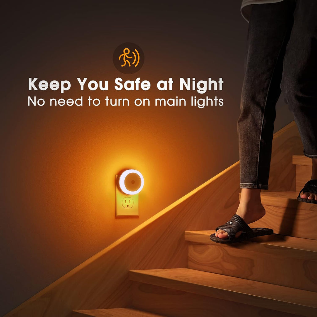WelcometoBriigniteenjoyyourtimehere Briignite Amber Night Light Orange, LED Night Lights for Kids, 4 Pack, Plug in Night Light, Hallway Lig…
