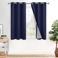 Xwzo Total Blackout Curtains 2 Panels with Tiebacks- Double Layers Heat and Full Light Blocking Window Panels with Grommets for Short Kitch…