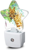 Abstract Giraffe Night Lights Plug into Wall with Dusk to Dawn Sensor, Lamp for Bedroom Bathroom Hallway Nightlight for Women Girls