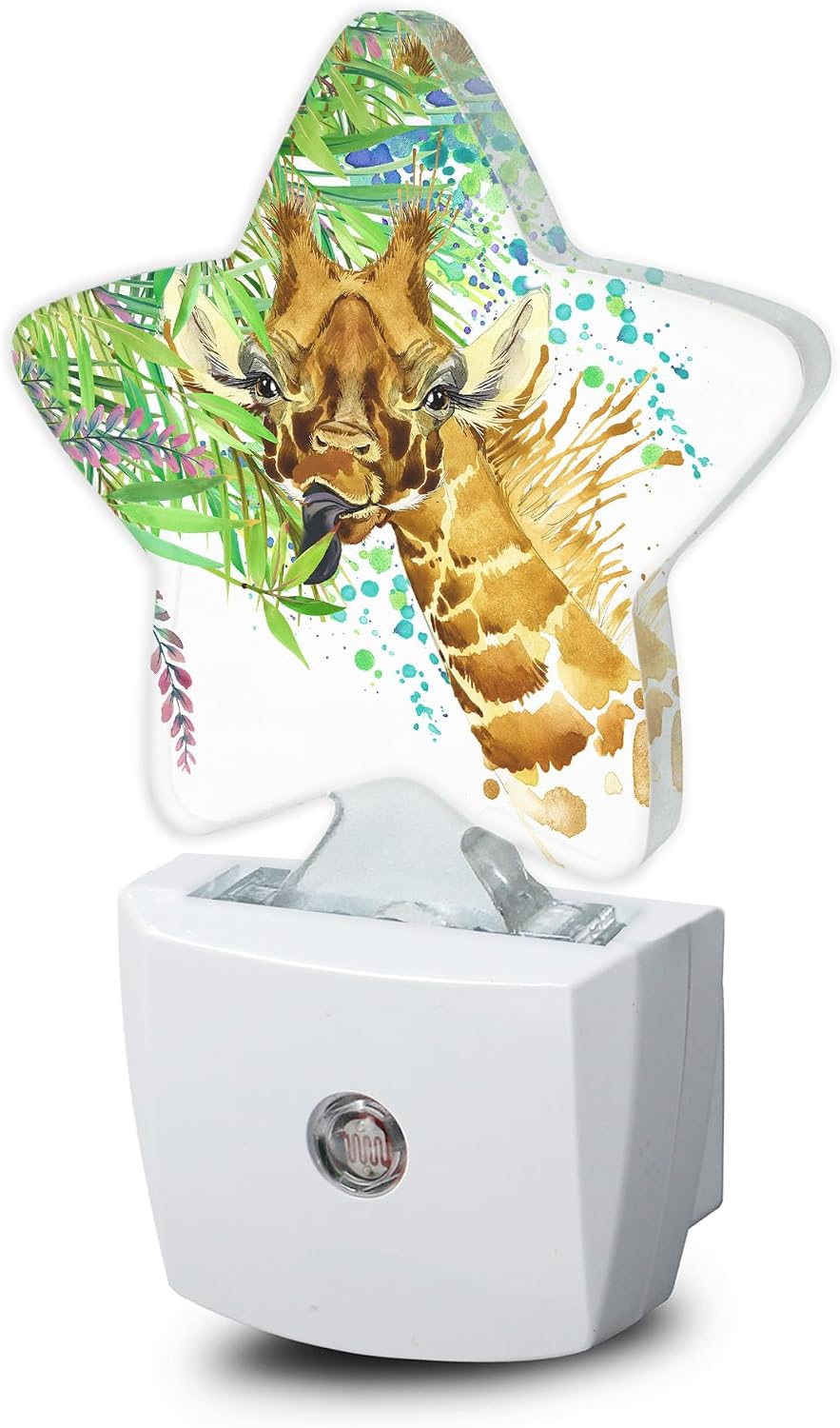Abstract Giraffe Night Lights Plug into Wall with Dusk to Dawn Sensor, Lamp for Bedroom Bathroom Hallway Nightlight for Women Girls