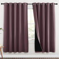 Nicetown 100% Blackout Window Curtain Panels, Full Light Blocking Drapes with Black Liner for Nursery, 72-inch Drop Thermal Insulated Drape…