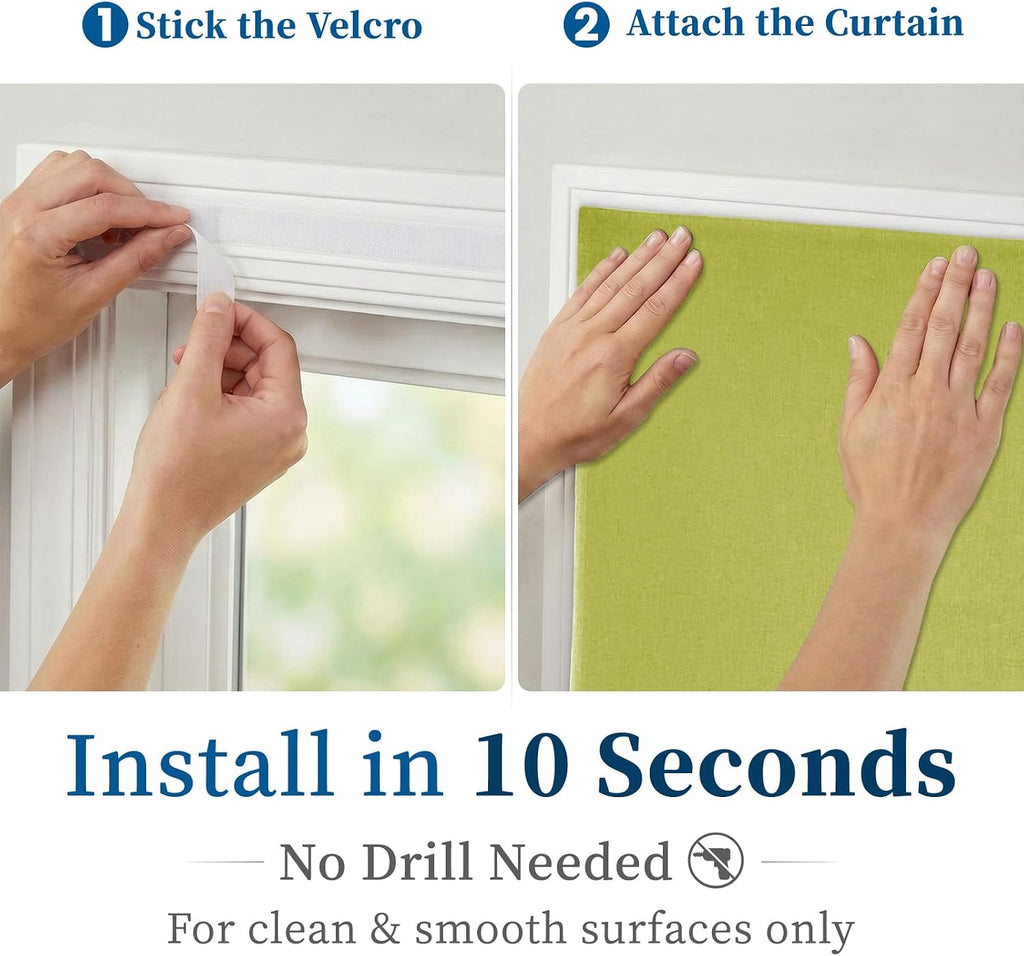 100% Blackout French Door Curtains, Room Darkening Shades Small Window Curtain Drapes Thermal Insulated Tricia Door Blinds for Classroom…