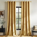 MIULEE Velvet Curtains Golden Elegant Grommet Thermal Insulated Soundproof Room Darkening Curtains/Drapes for Classical Living Room…