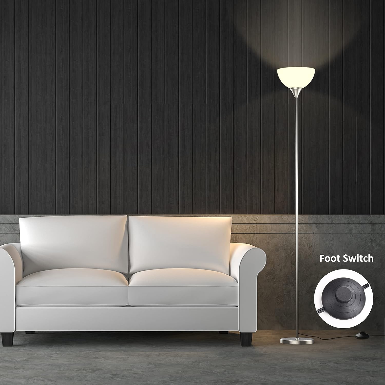 PESRAE Floor Lamp, Remote Control with 4 Color Temperatures, Torchiere Floor lamp for Bedroom, Standing Lamps for Living Room, Bulb…