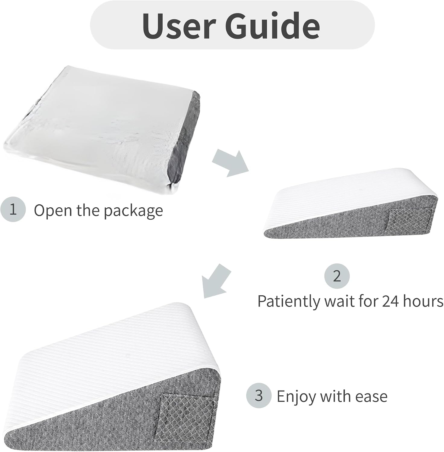 2PCS Wedge Pillow Set for After Surgery, Adjustable Bed Wedge Pillow Headboard with Memory Foam Neck Cushion – for Acid