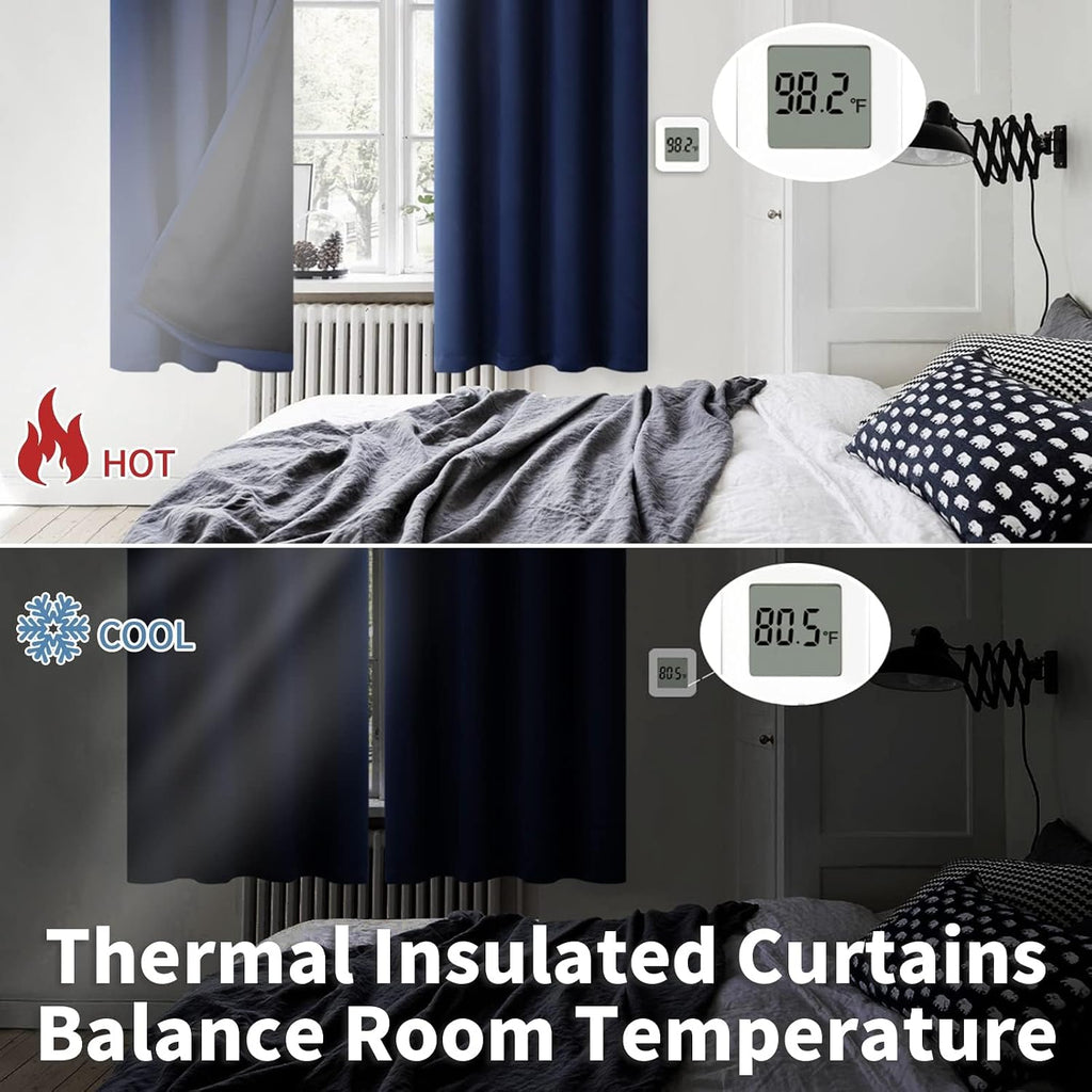 BGment Short 100% Blackout Curtains for Bedroom, Thermal Insulated Energy Efficiency Noise Reducing Grommet Curtains 54 Inch Length with Li…