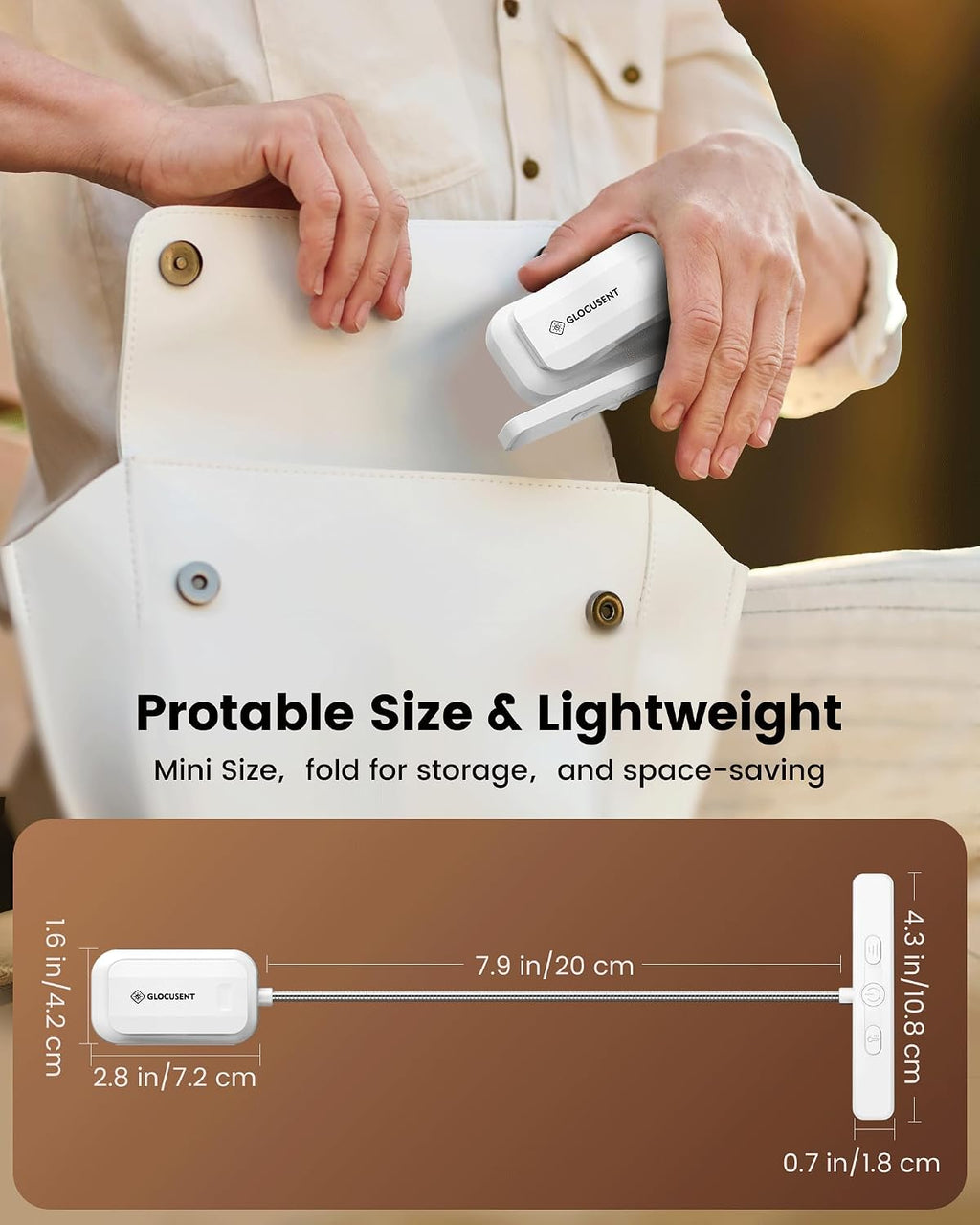 Glocusent 26 LED Book Light, 1200 mAh 90 Hrs Lasting Rechargeable Reading Light, 5 Amber Colors & Stepless Dimming Book Reading Light…