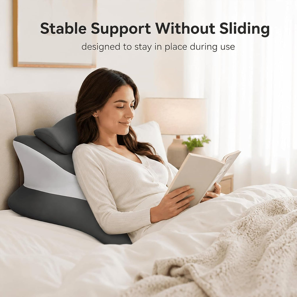 Ergonomic 27° Memory Foam Wedge Pillow for Bed, Multi-Position Support Pillow for Back, Neck & Legs, Positioning Pillow for Reading…